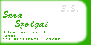 sara szolgai business card